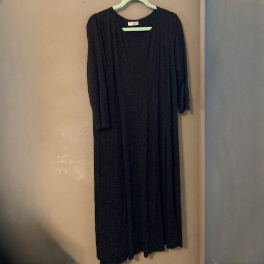Black Midi Dress with Long Sleeves
